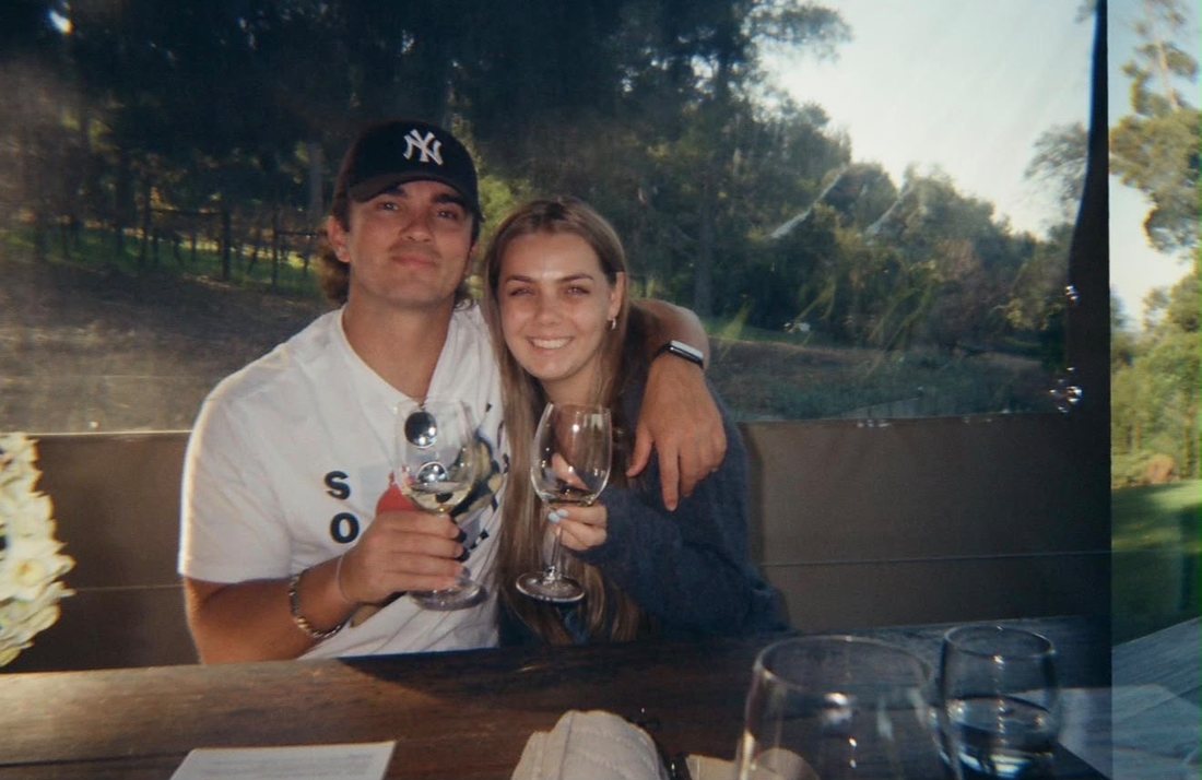 Chloe and Connor wine tasting